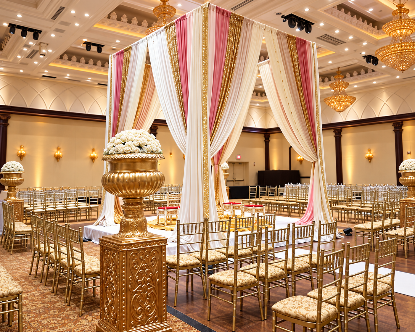 Luxury South Asian banquet appetizers display