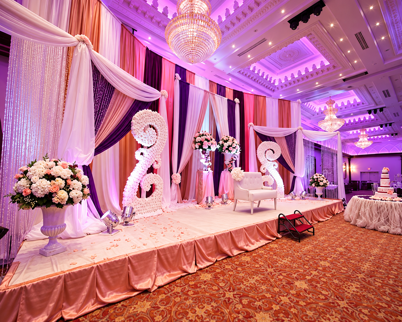 Luxury South Asian banquet appetizers display