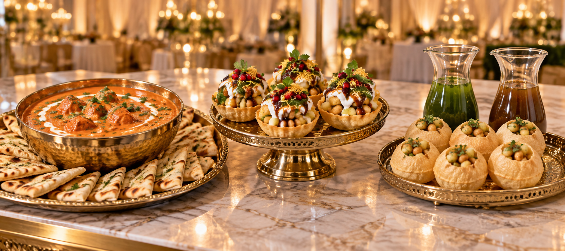 Luxury South Asian appetizers display