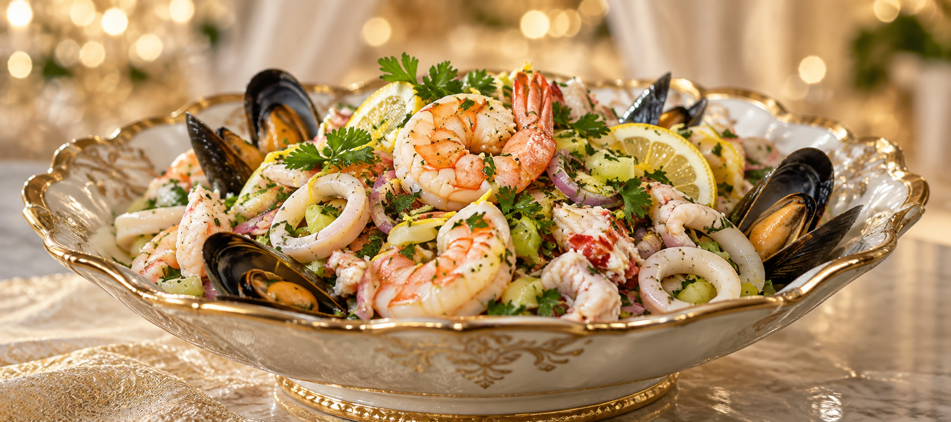 Luxury South Asian banquet appetizers display