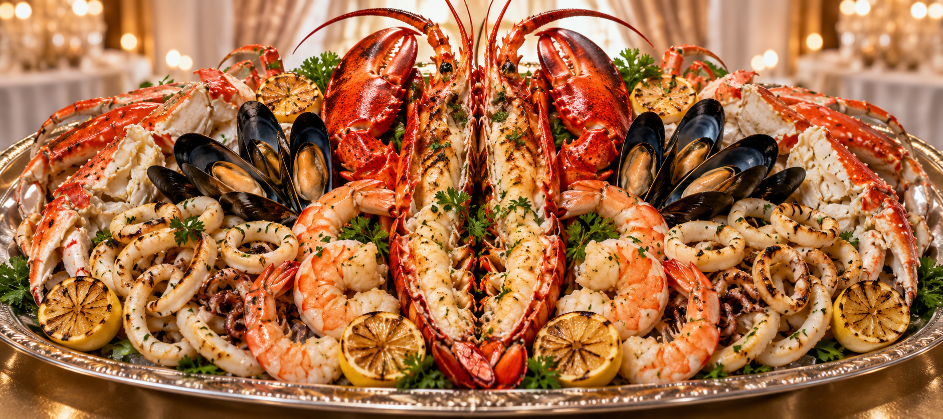 Luxury South Asian appetizers display
