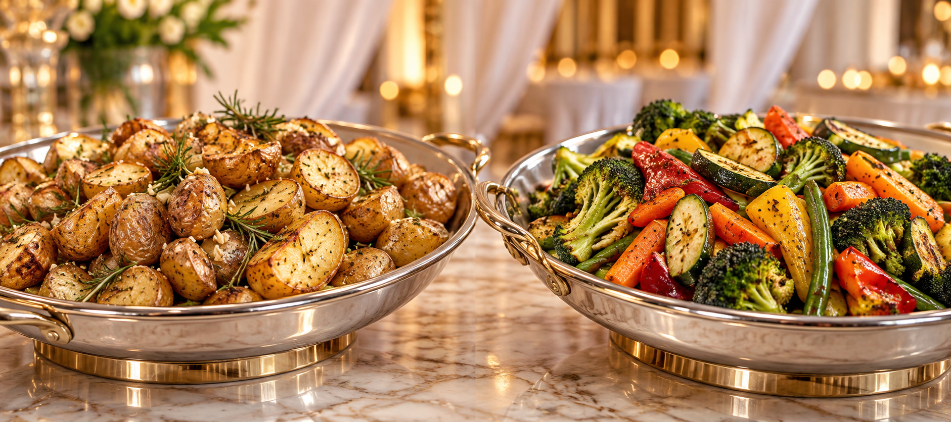 Luxury South Asian banquet appetizers display